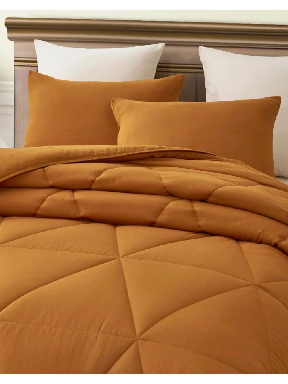 Solid Caramel Comforter Set - Cozy Microfiber Bedding